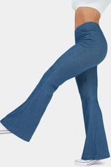 Sail Blue Crossover High Waist Fit and Flare Jeans Bottoms JT's Designer Fashion