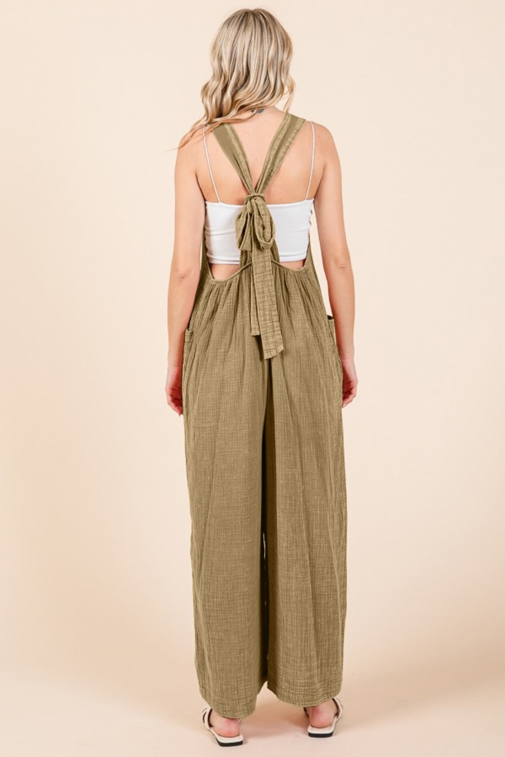 Culture Code Full Size Pocketed Sleeveless Wide Leg Overalls Jumpsuits & Rompers JT's Designer Fashion