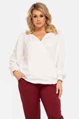 Magma Elegance Blouse – Effortless Chic for Every Occasion white Blouses & Shirts JT's Designer Fashion