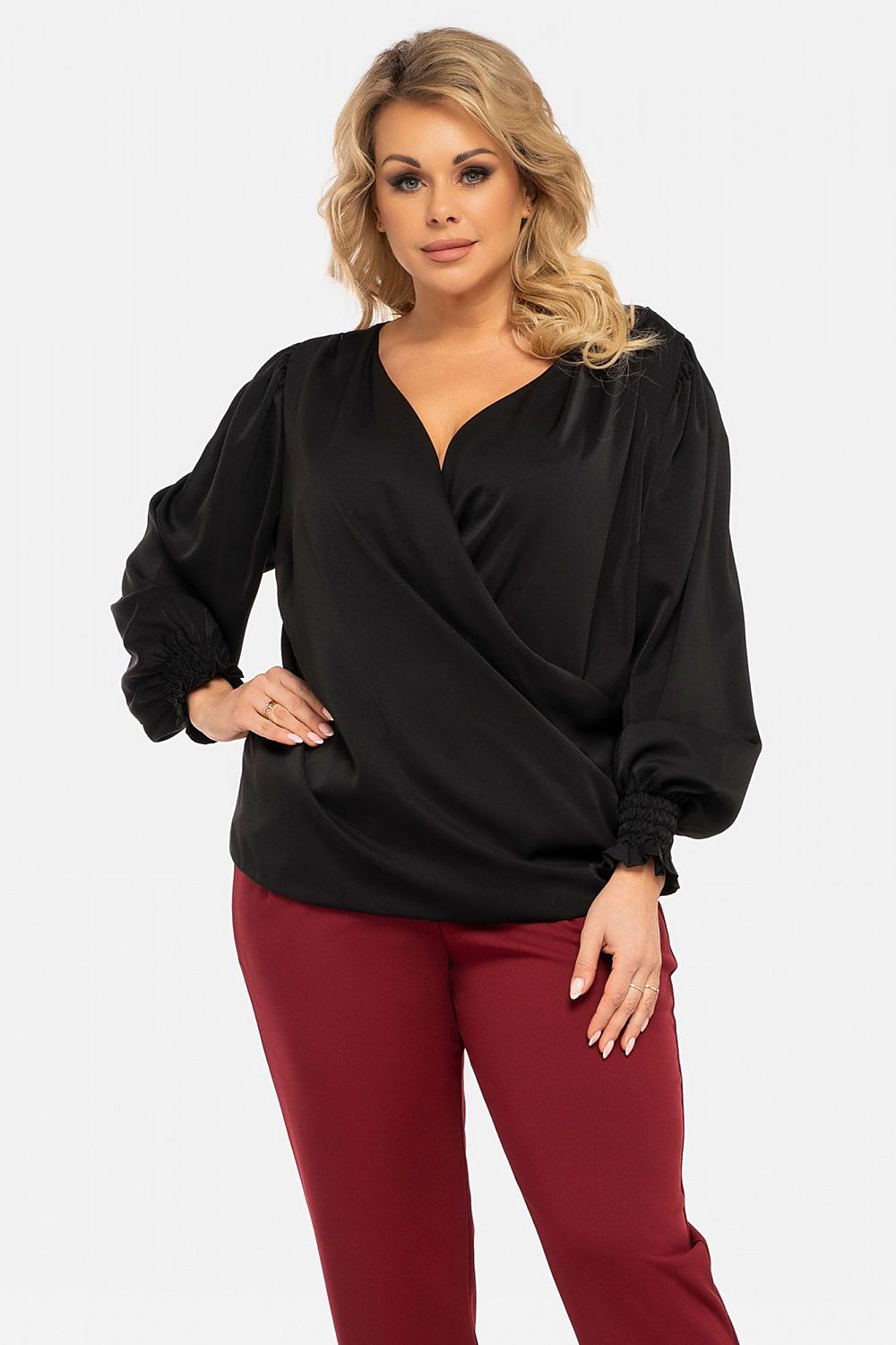 Magma Elegance Blouse – Effortless Chic for Every Occasion black Blouses & Shirts JT's Designer Fashion