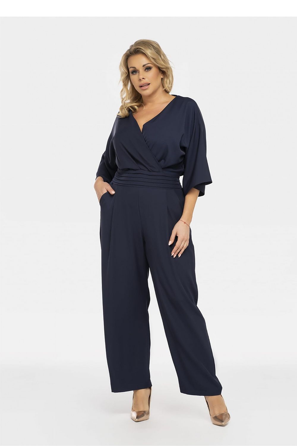 JTDF Elegant Draped Jumpsuit navy blue Jumpsuits & Rompers JT's Designer Fashion