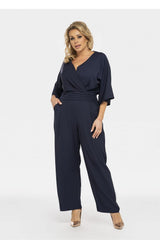 JTDF Elegant Draped Jumpsuit navy blue Jumpsuits & Rompers JT's Designer Fashion