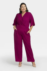 JTDF Elegant Draped Jumpsuit violet Jumpsuits & Rompers JT's Designer Fashion