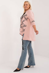 Chic Asymmetrical Plus Size Blouse – Rhinestone Detail, 3/4 Sleeves & Effortless Elegance Blouses & Shirts JT's Designer Fashion