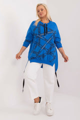 Chic Asymmetrical Plus Size Blouse – Rhinestone Detail, 3/4 Sleeves & Effortless Elegance Blouses & Shirts JT's Designer Fashion