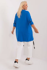 Chic Asymmetrical Plus Size Blouse – Rhinestone Detail, 3/4 Sleeves & Effortless Elegance Blouses & Shirts JT's Designer Fashion