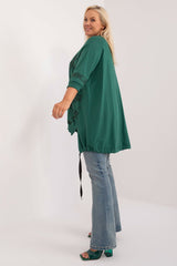 Chic Asymmetrical Plus Size Blouse – Rhinestone Detail, 3/4 Sleeves & Effortless Elegance Blouses & Shirts JT's Designer Fashion