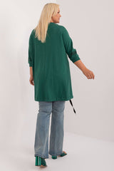 Chic Asymmetrical Plus Size Blouse – Rhinestone Detail, 3/4 Sleeves & Effortless Elegance Blouses & Shirts JT's Designer Fashion