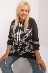 Chic Asymmetrical Plus Size Blouse – Rhinestone Detail, 3/4 Sleeves & Effortless Elegance green 2 EU one-size-fits-all | US one-size Blouses & Shirts JT's Designer Fashion