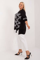 Chic Asymmetrical Plus Size Blouse – Rhinestone Detail, 3/4 Sleeves & Effortless Elegance Blouses & Shirts JT's Designer Fashion