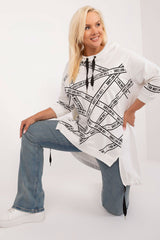 Chic Asymmetrical Plus Size Blouse – Rhinestone Detail, 3/4 Sleeves & Effortless Elegance beige EU one-size-fits-all | US one-size Blouses & Shirts JT's Designer Fashion