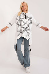 Chic Asymmetrical Plus Size Blouse – Rhinestone Detail, 3/4 Sleeves & Effortless Elegance Blouses & Shirts JT's Designer Fashion
