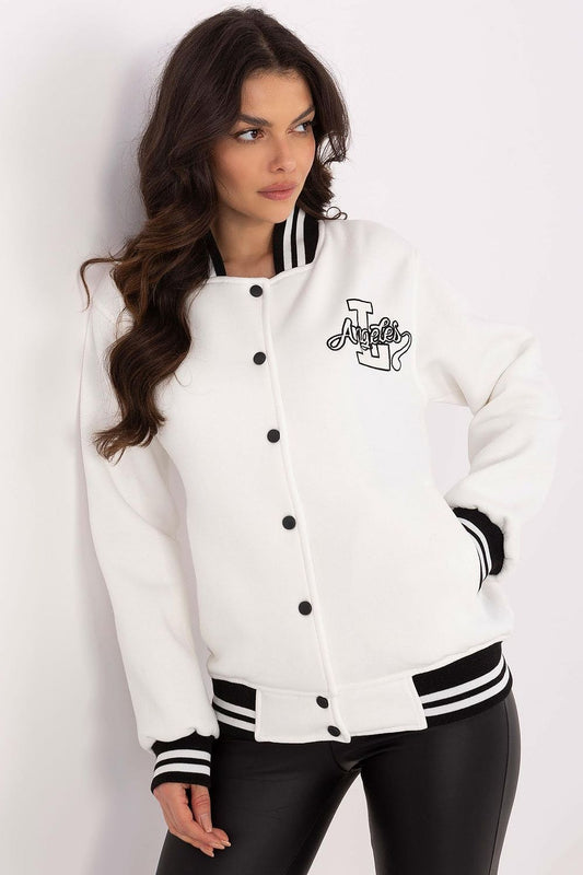 Women's Casual Bomber Jacket with Stylish Accents beige EU one-size-fits-all | US one-size Coats & Jackets JT's Designer Fashion