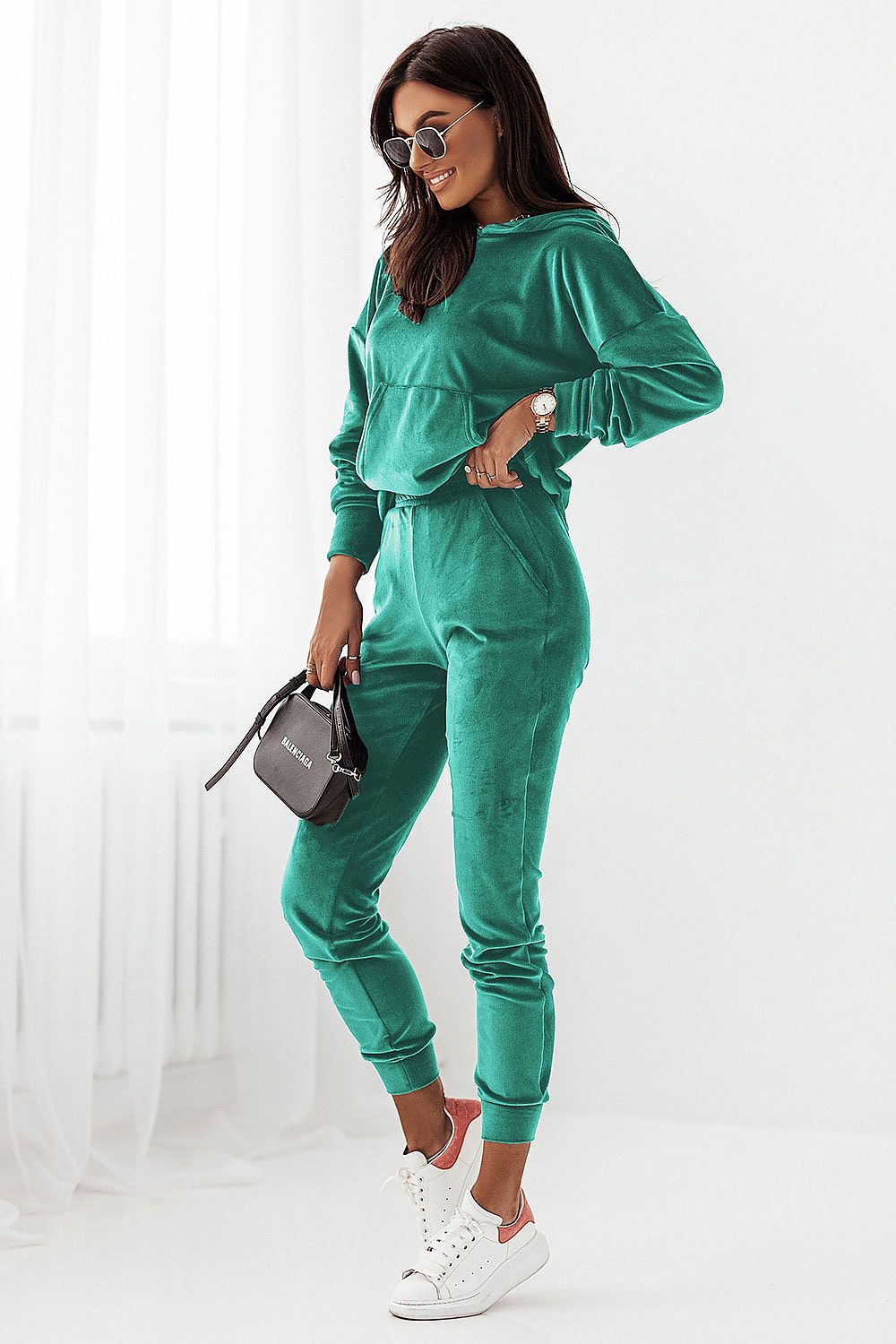 Velour Tracksuit Set – Luxurious Comfort, Effortless Style! green Jumpsuits & Rompers JT's Designer Fashion