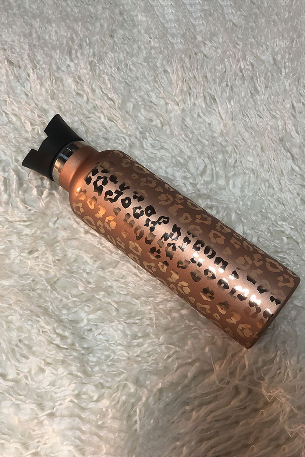 Gold Leopard Stainless Leakproof Insulated Water Bottle 25oz Tumblers JT's Designer Fashion