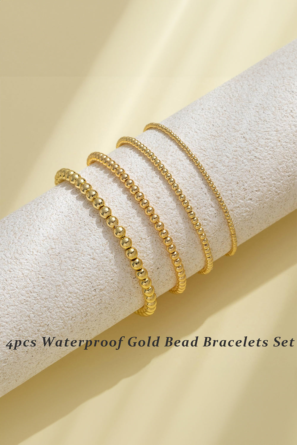 Gold 4pcs Beaded Bracelet Set Jewelry JT's Designer Fashion