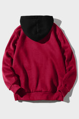Fiery Red Los Angeles Reckless Print Color Block Men's Hoodie Men's Tops JT's Designer Fashion