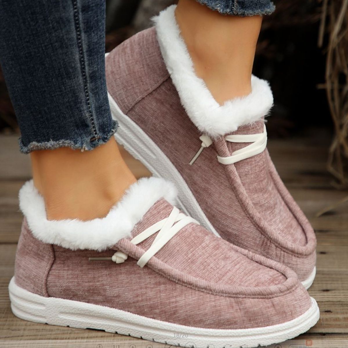 Lace Up Round Toe Furry Sneakers Lilac Shoes JT's Designer Fashion