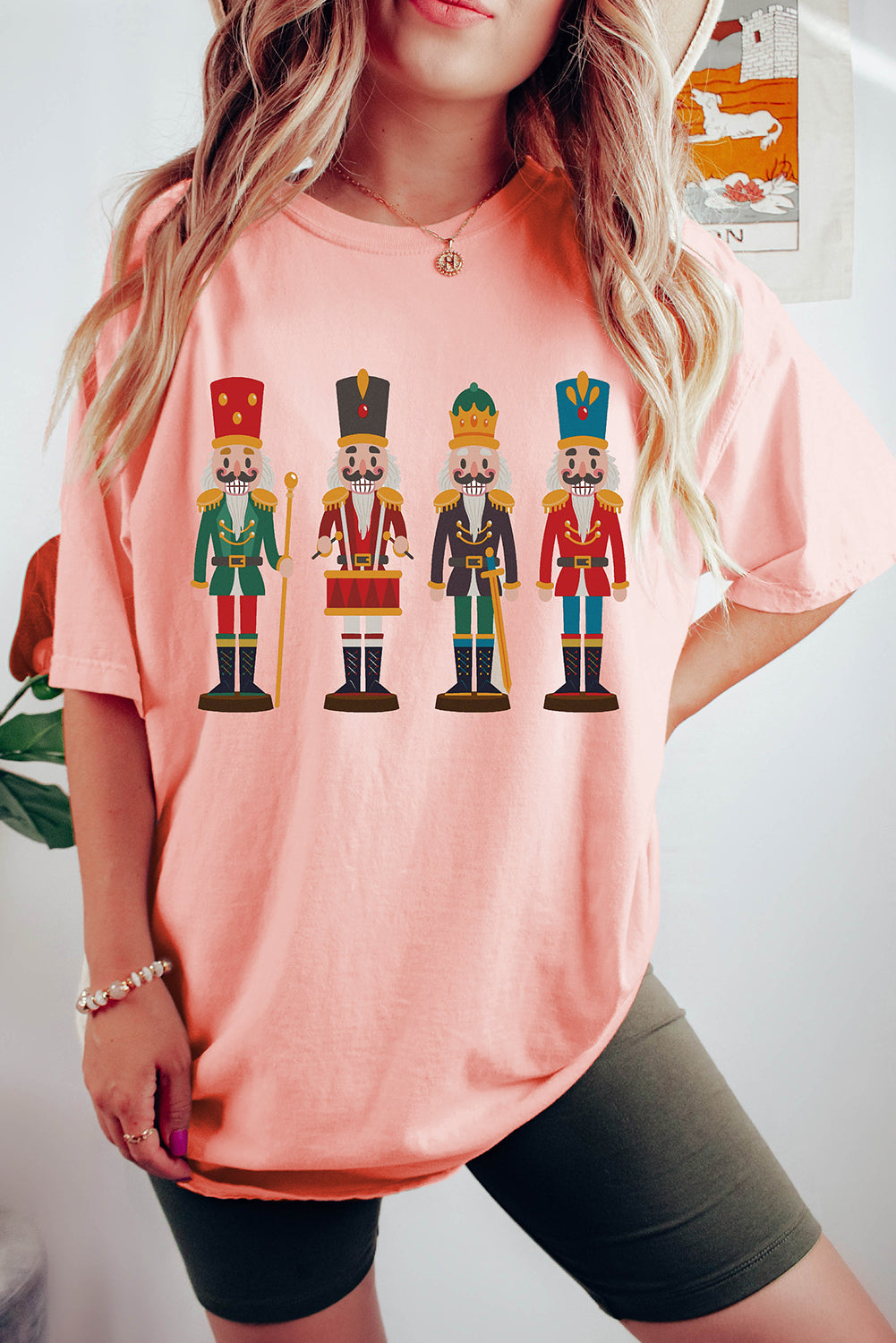 Pink Cute Nutcracker Graphic Crewneck Christmas T Shirt Graphic Sweatshirts JT's Designer Fashion