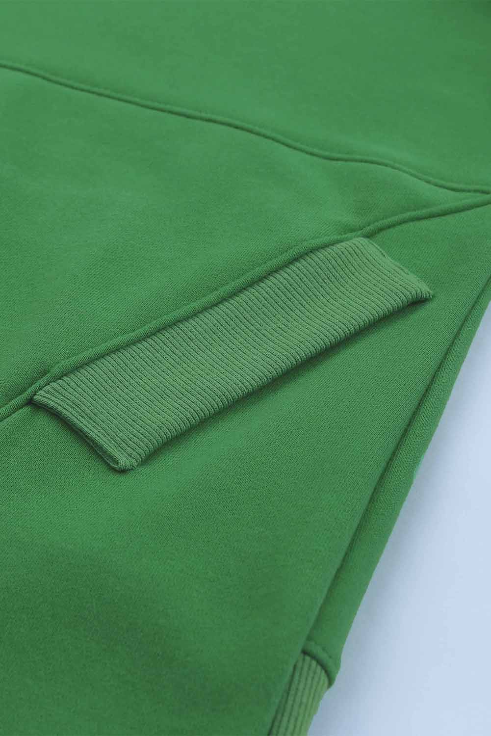 Green Batwing Sleeve Pocketed Henley Hoodie Sweatshirts & Hoodies JT's Designer Fashion