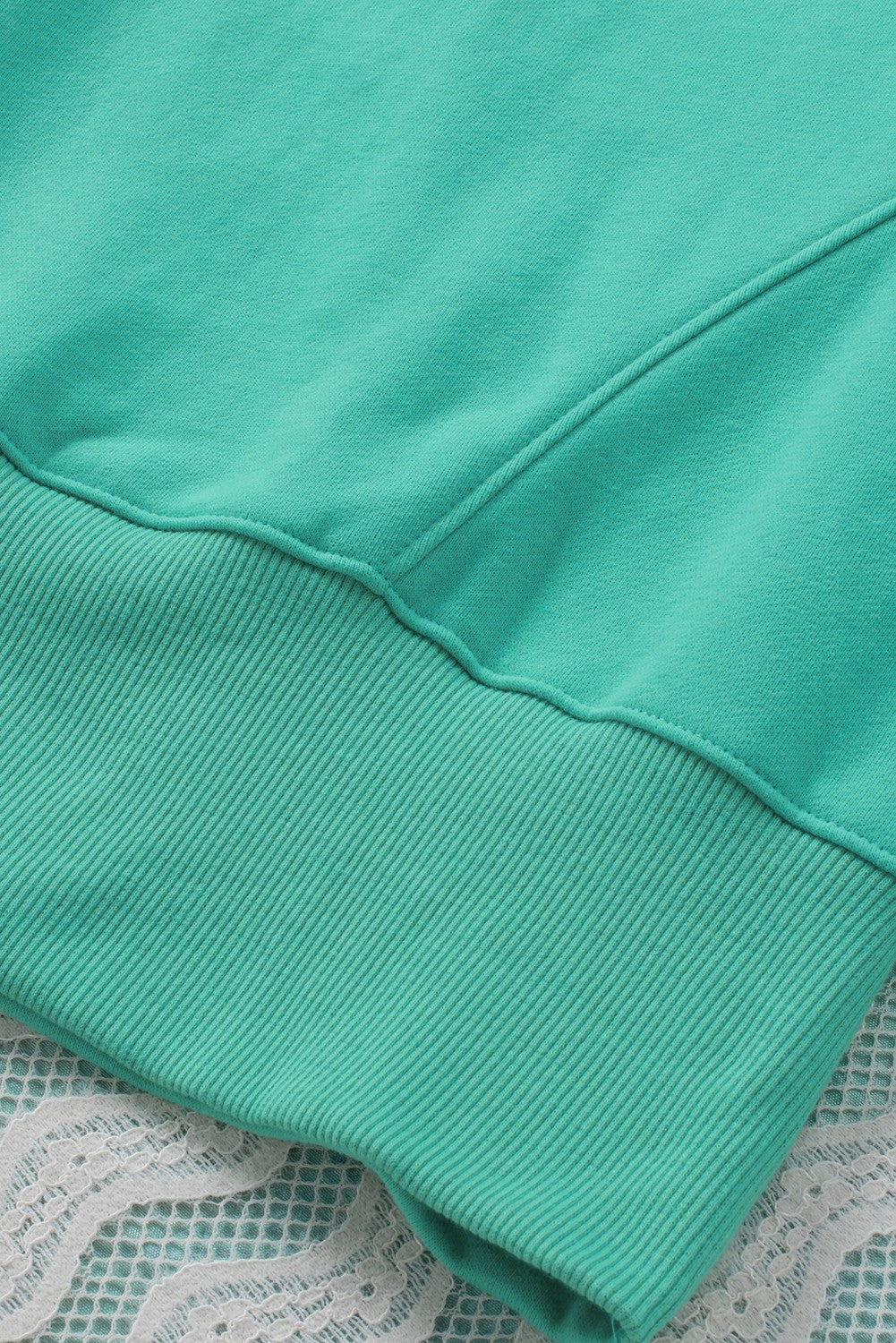 Turquoise Batwing Sleeve Pocketed Henley Hoodie Sweatshirts & Hoodies JT's Designer Fashion