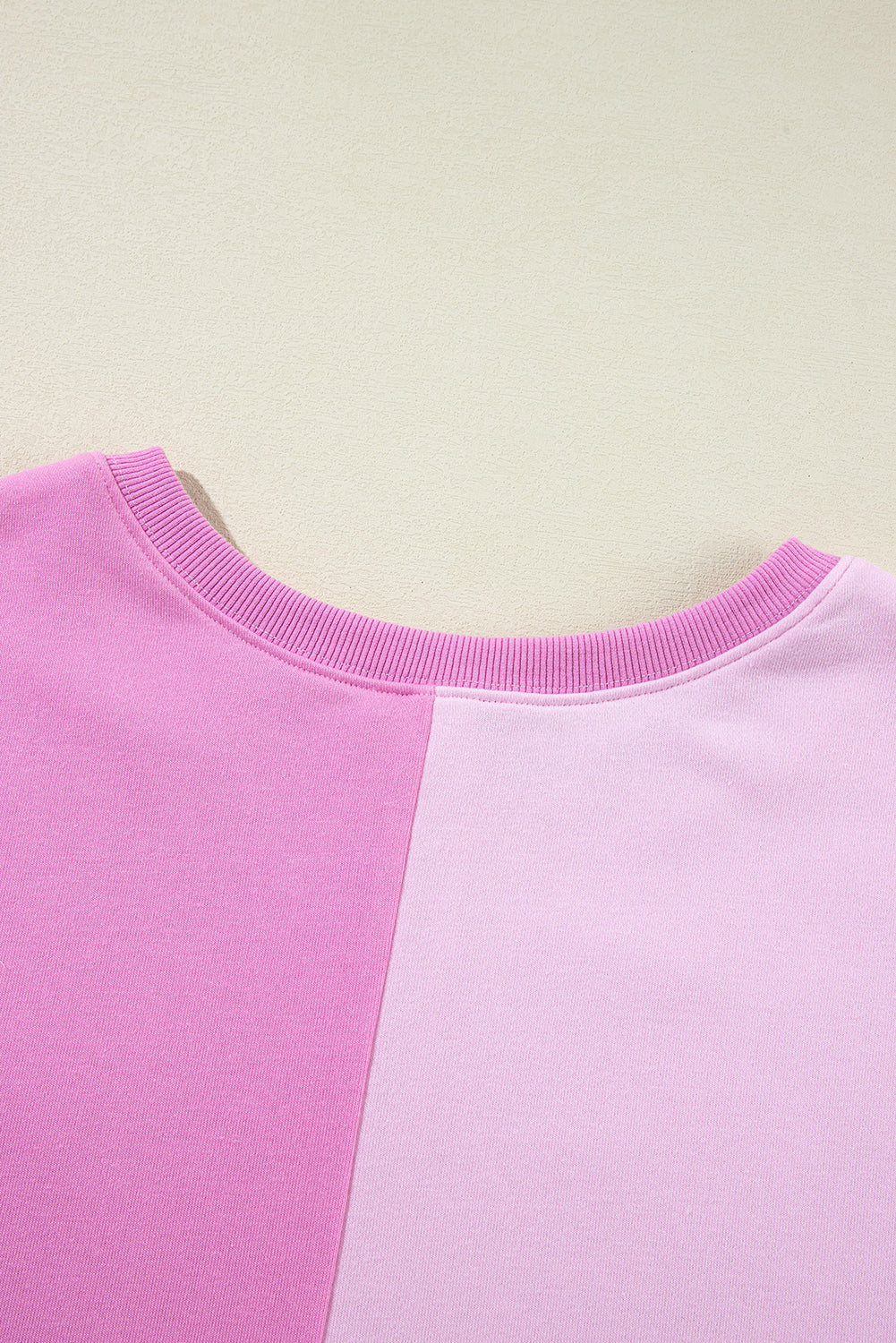 Pink Colorblock Henley High Low Oversize Sweatshirt Sweatshirts & Hoodies JT's Designer Fashion