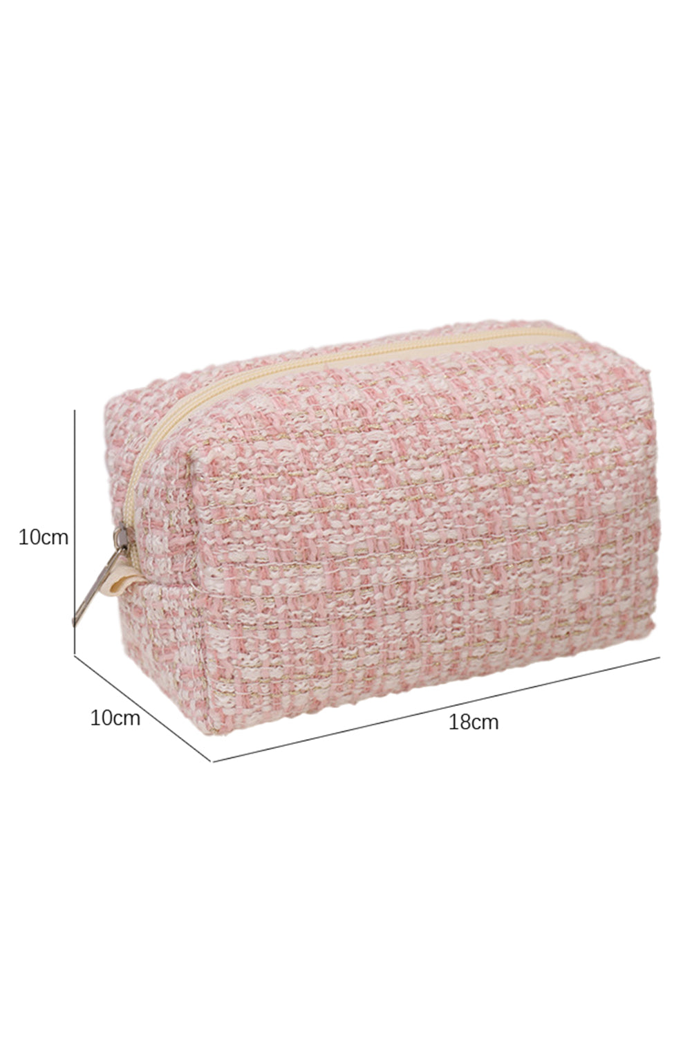 Pink Knitted Zipper Large Cosmetic Bag Makeup Bags JT's Designer Fashion