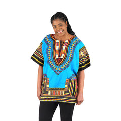 Vibrant African Dashiki with Front Pockets – Bold, Comfortable & Stylish (XL-6X) Blouses & Shirts JT's Designer Fashion