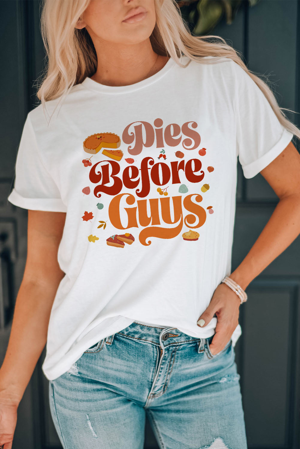 White Pies Before Guys Graphic Tee Graphic Tees JT's Designer Fashion