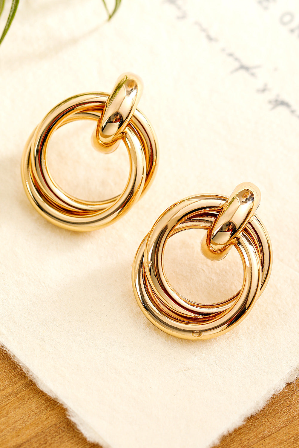 Gold Circles Plated Alloy Stud Earrings Jewelry JT's Designer Fashion