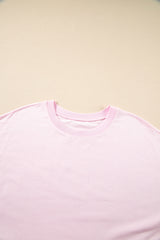 Light Pink Solid Color Pocketed Raw Edge Babydoll Dress Mini Dresses JT's Designer Fashion