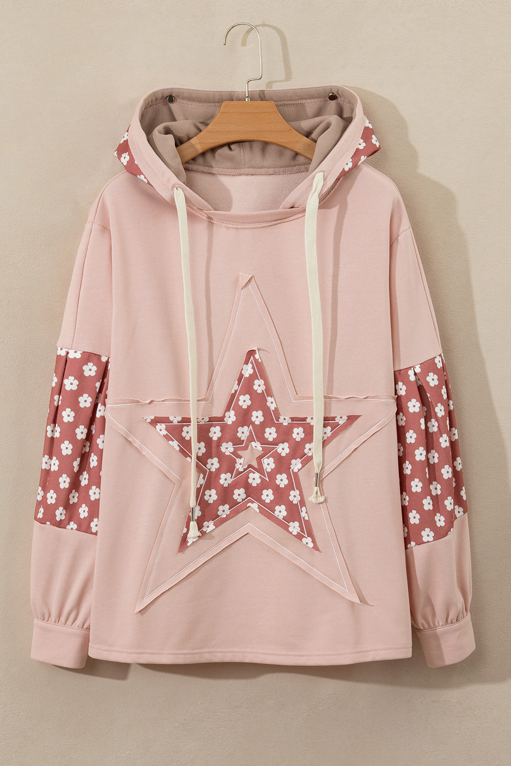 Delicacy Floral Patchwork Star Pattern Drawstring Hoodie Sweatshirts & Hoodies JT's Designer Fashion