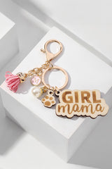 Pink Girl Mama Dog Claw Pearl Tassel Keychain Other Accessories JT's Designer Fashion