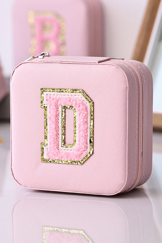 Pink Chenille D Letter Organized Jewelry Box Other Accessories JT's Designer Fashion