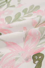 Pink Floral Contrast Edge Layered Short Sleeve Mini Dress Floral Dresses JT's Designer Fashion