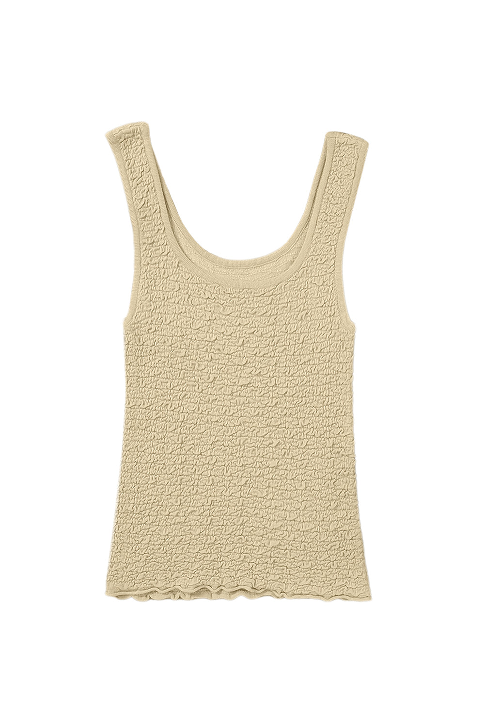 Apricot Textured U Neck Slim Fit Tank Top Pre Order Sweaters & Cardigans JT's Designer Fashion