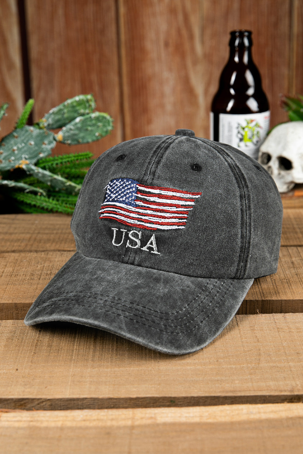 Black USA Flag Embroidered Baseball Cap Hats & Caps JT's Designer Fashion