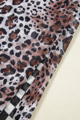 Multicolour Leopard Checkered Double Printed Reversible Sleeveless Long Dress Maxi Dresses JT's Designer Fashion