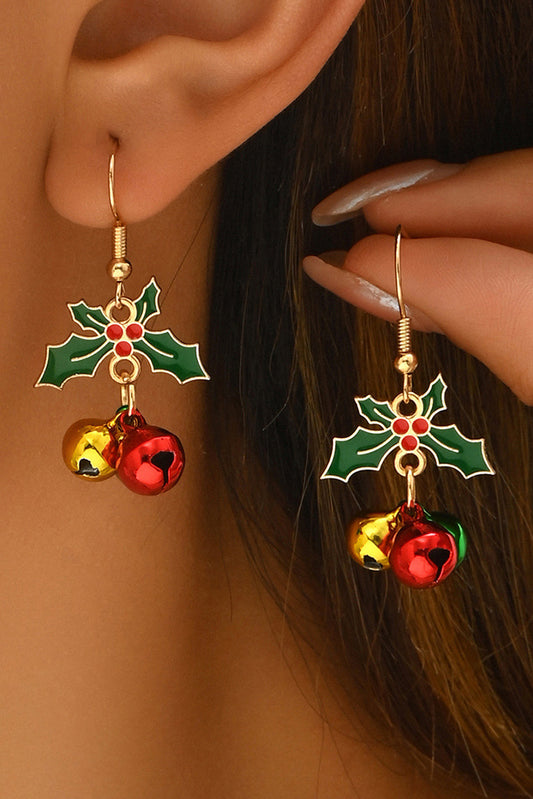 Gold Plated Christmas Jingle Bell Hook Earrings Jewelry JT's Designer Fashion