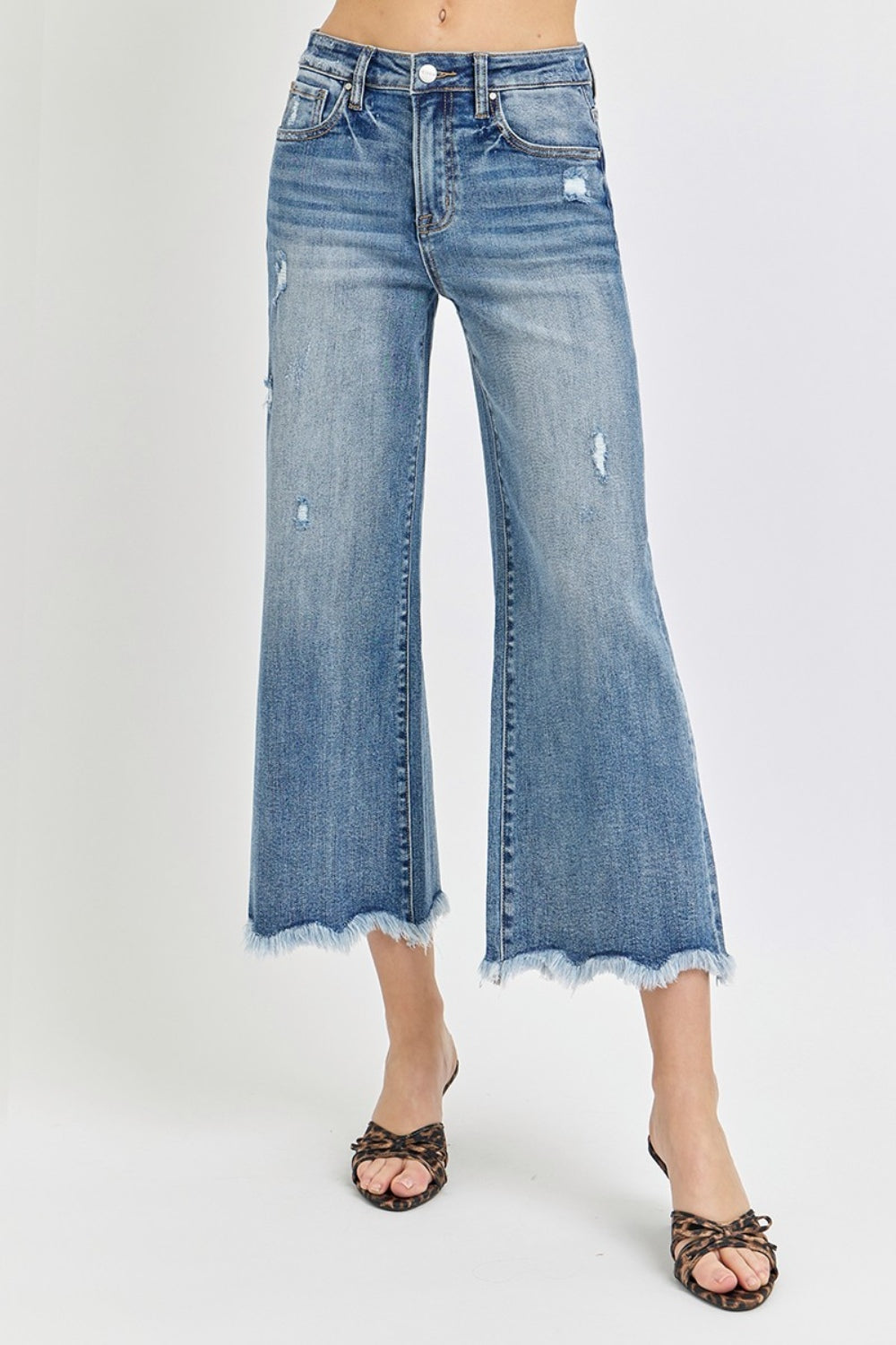 Risen High Rise Cropped Flare Jeans Dark Jeans JT's Designer Fashion