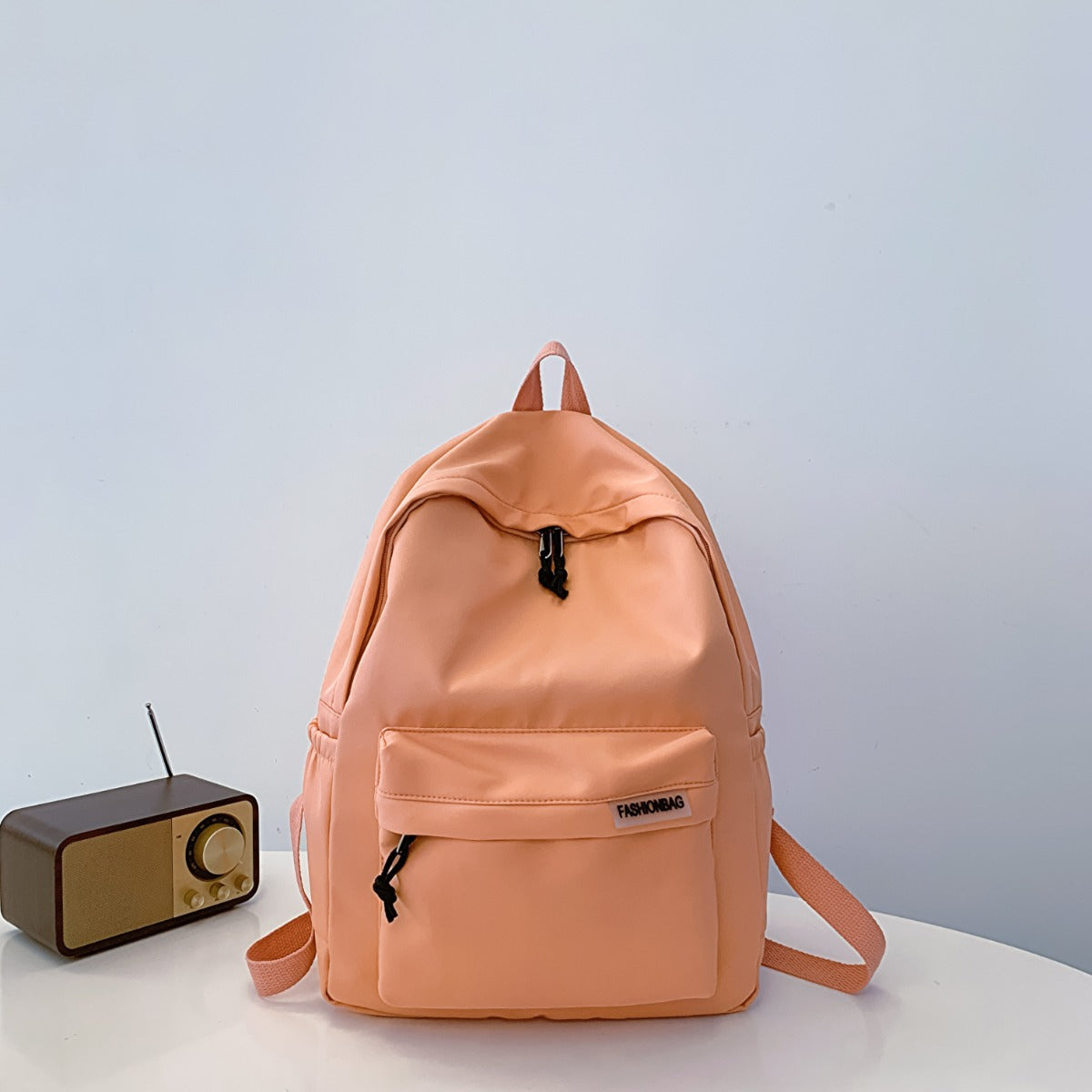 Adjustable Strap Cloth Large Backpack Bag Burnt Coral One Size Backpacks JT's Designer Fashion