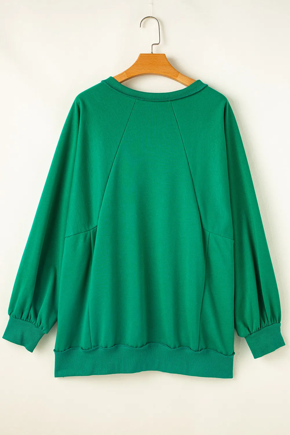 Plus Size Cutout Hem Notched Long Sleeve Sweatshirt Sweatshirts & Hoodies JT's Designer Fashion