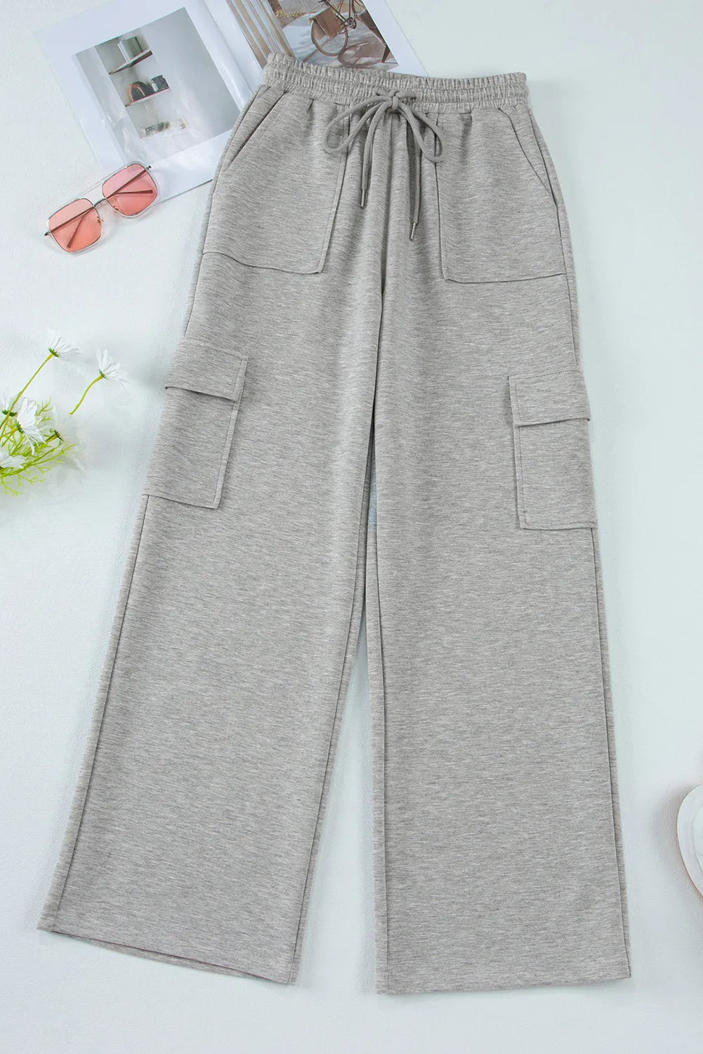 Drawstring Active Pants with Pockets Pants & Culotte JT's Designer Fashion