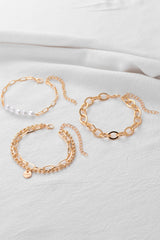 Gold Pearl Plated Alloy Adjustable Chain Necklace Jewelry JT's Designer Fashion