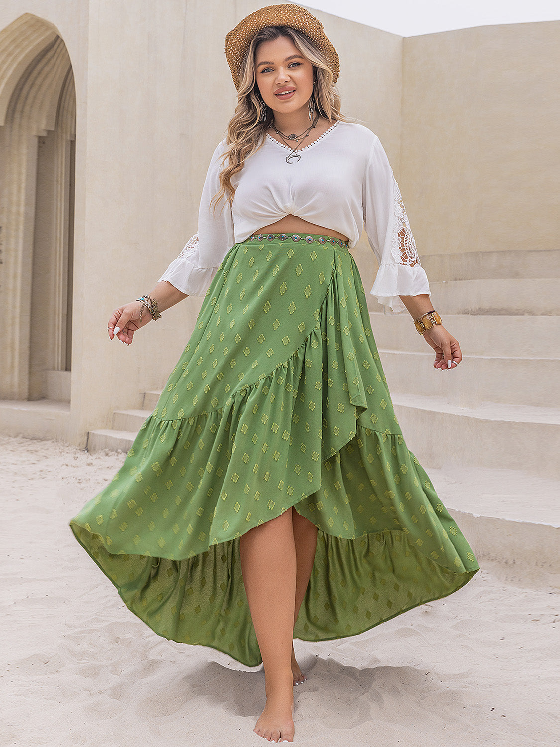 Plus Size High-Low Skirt Skirts JT's Designer Fashion