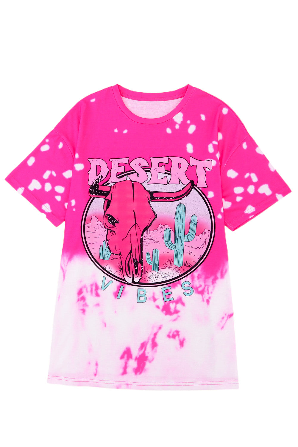 Rose EASTER VIBES Skull Graphic Print Oversized T Shirt Graphic Tees JT's Designer Fashion