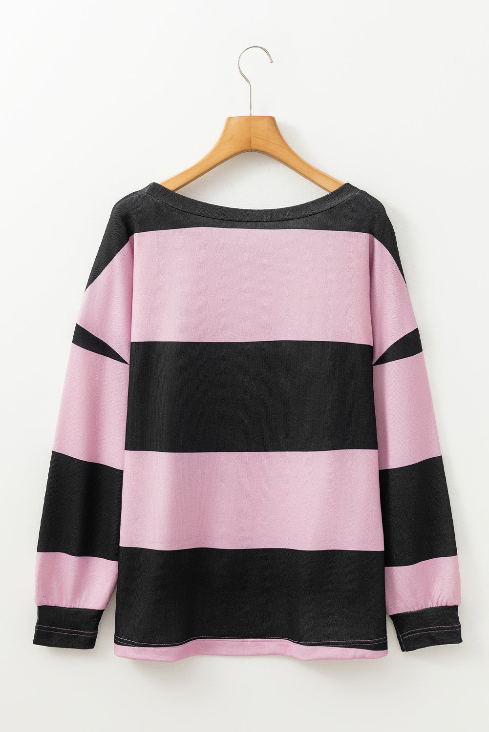 Pink Stripe Color Block Number 22 Print Game Day Loose Long Sleeve Top Long Sleeve Tops JT's Designer Fashion