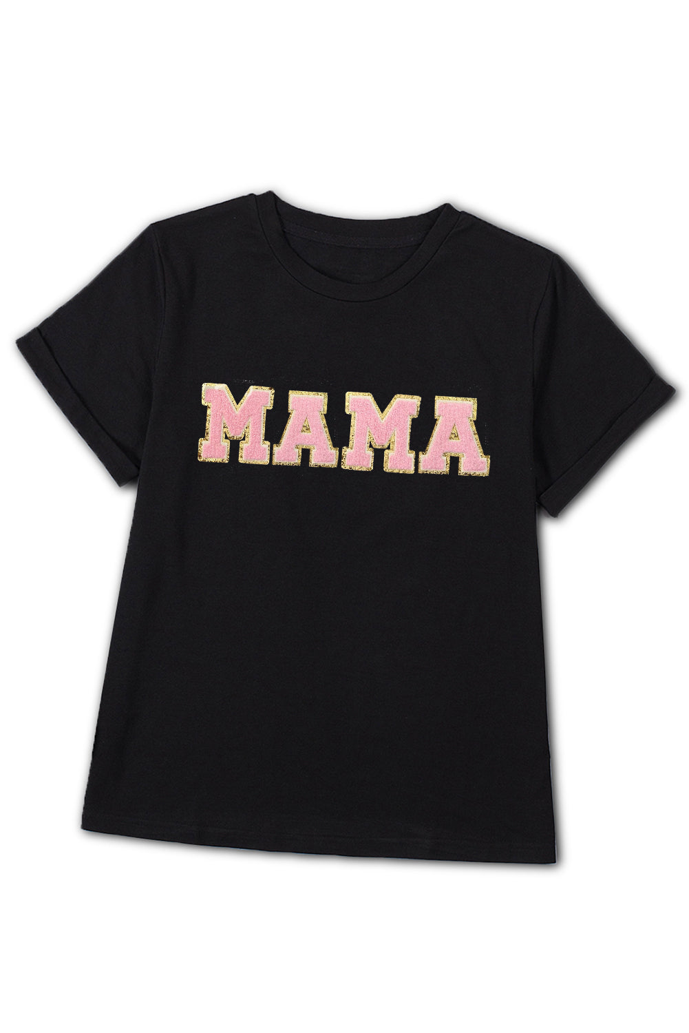 Black MAMA Chenille Graphic Tee Graphic Tees JT's Designer Fashion