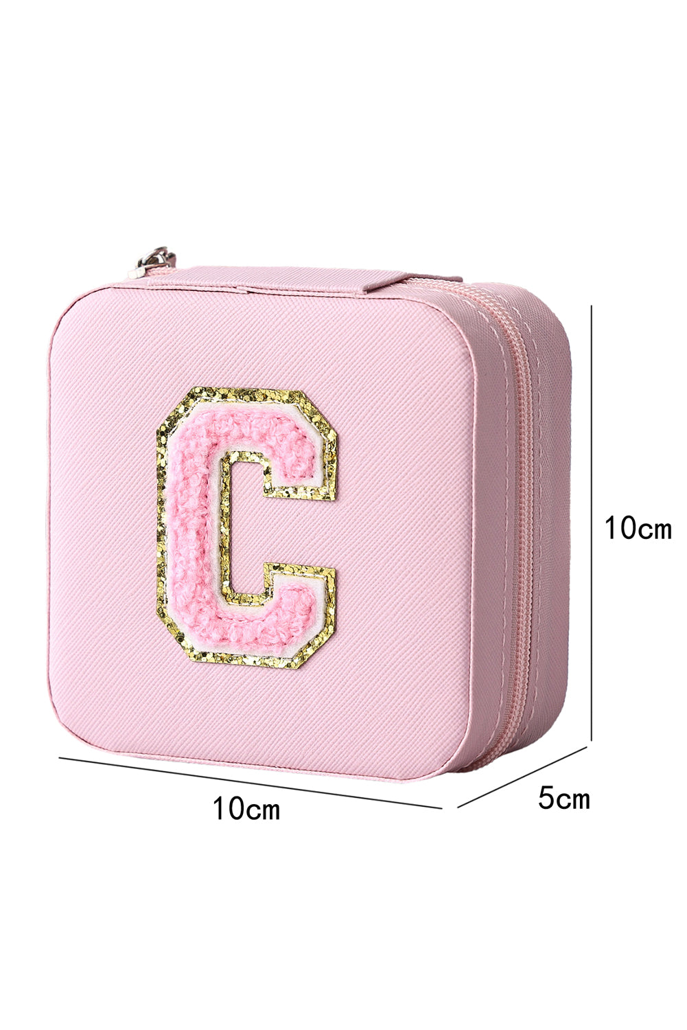 Pink Chenille C Letter Graphic Travel Jewelry Case Other Accessories JT's Designer Fashion