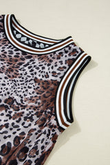 Multicolour Leopard Checkered Double Printed Reversible Sleeveless Long Dress Maxi Dresses JT's Designer Fashion